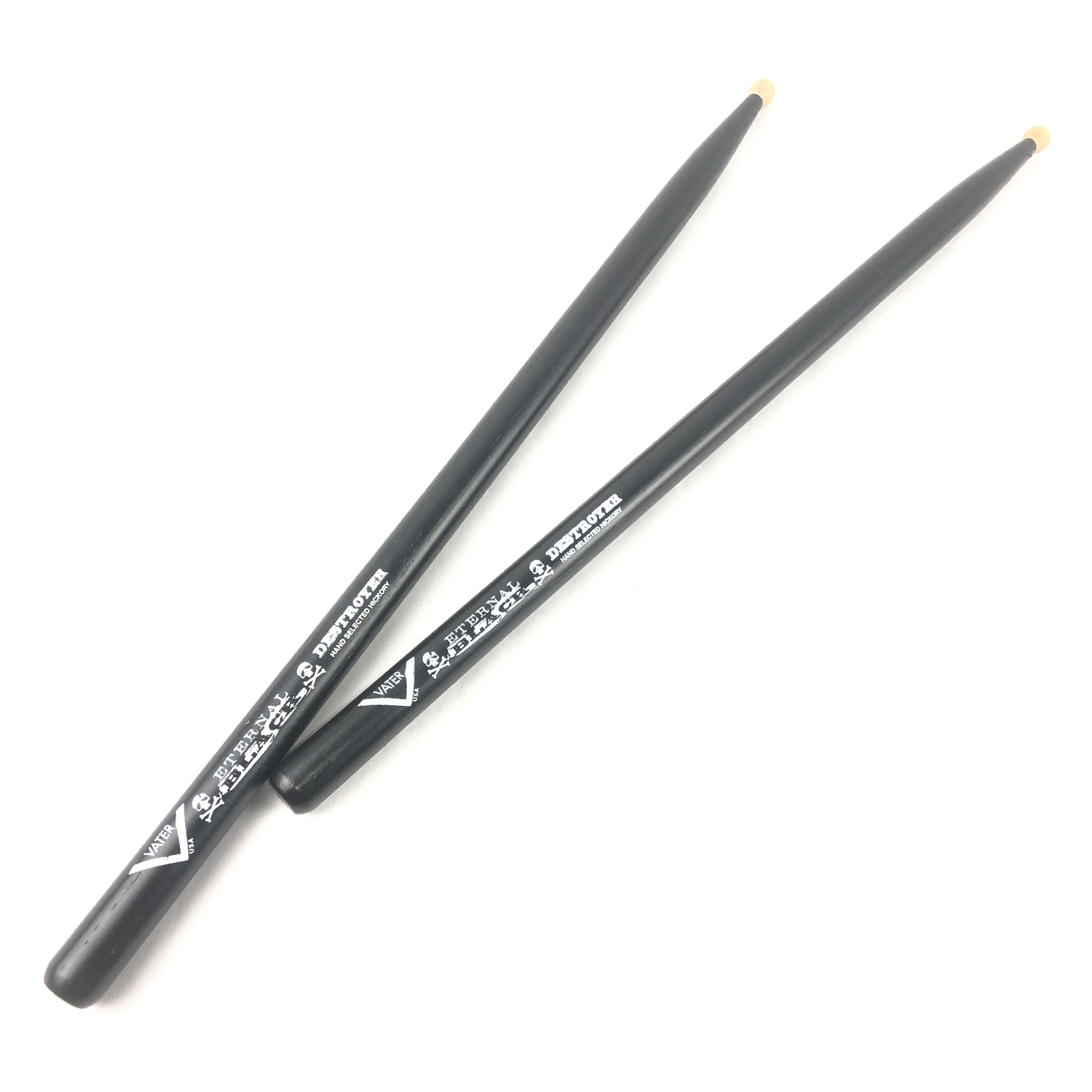 Vater VHPDW-D Eternal Black Destroyer Woodtip Drumsticks
